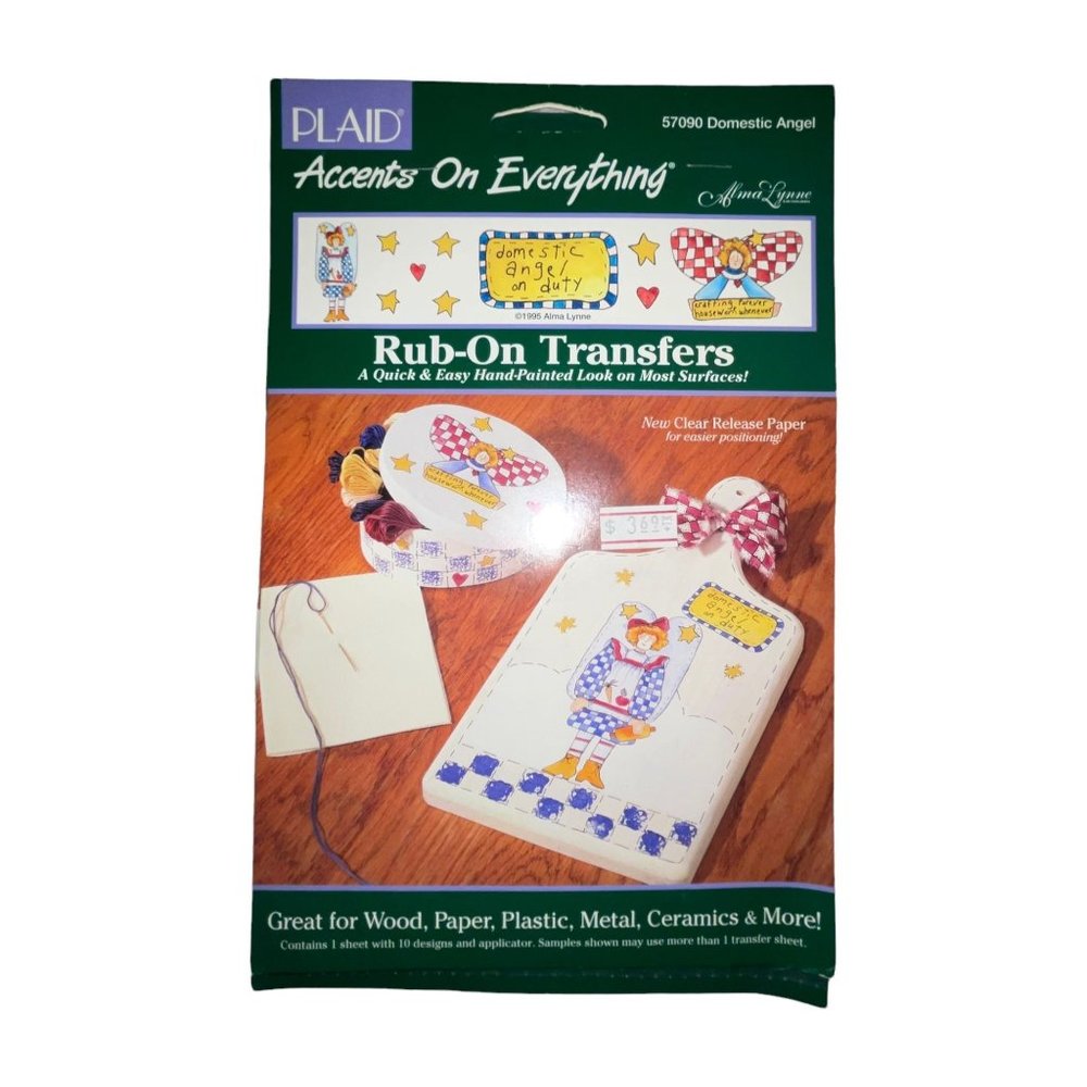Plaid Rub On Transfer Domestic Angel On Duty Crafting Forever Sarcasm Funny